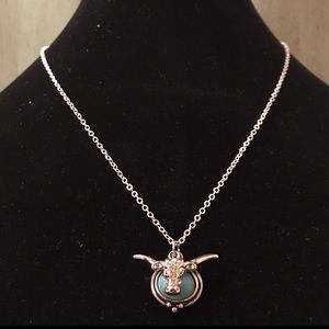 Western style handmade turquoise stone necklace